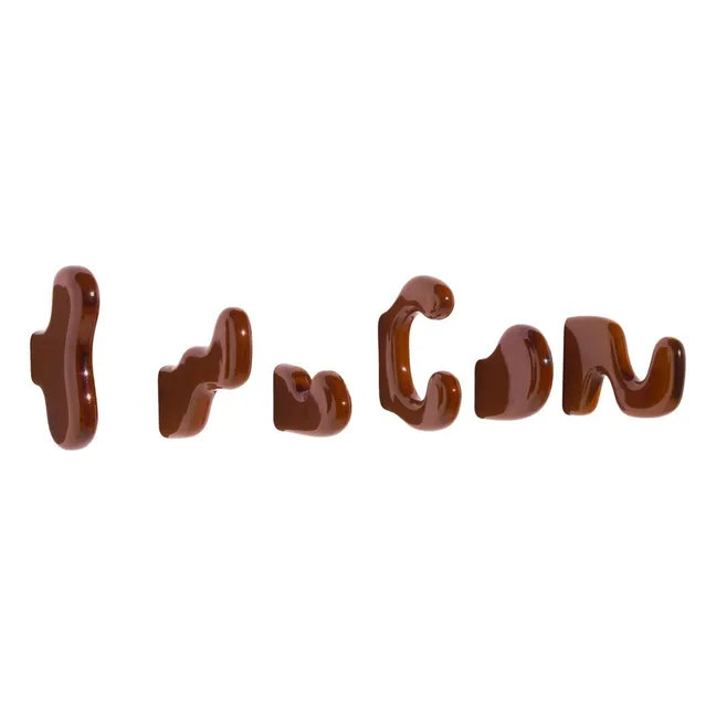 Klump ceramic coat hooks - Set of 6  | Brown