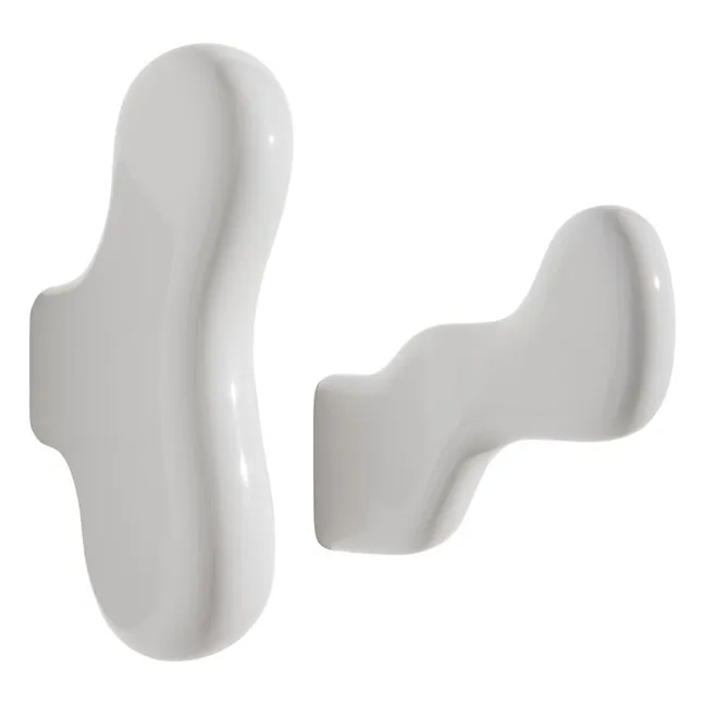 Klump ceramic coat hooks - Set of 2 | White