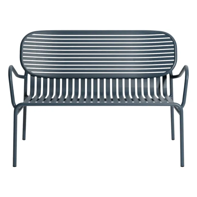 Fin de semana Sofá de jardín de 2 plazas | Azul Gris