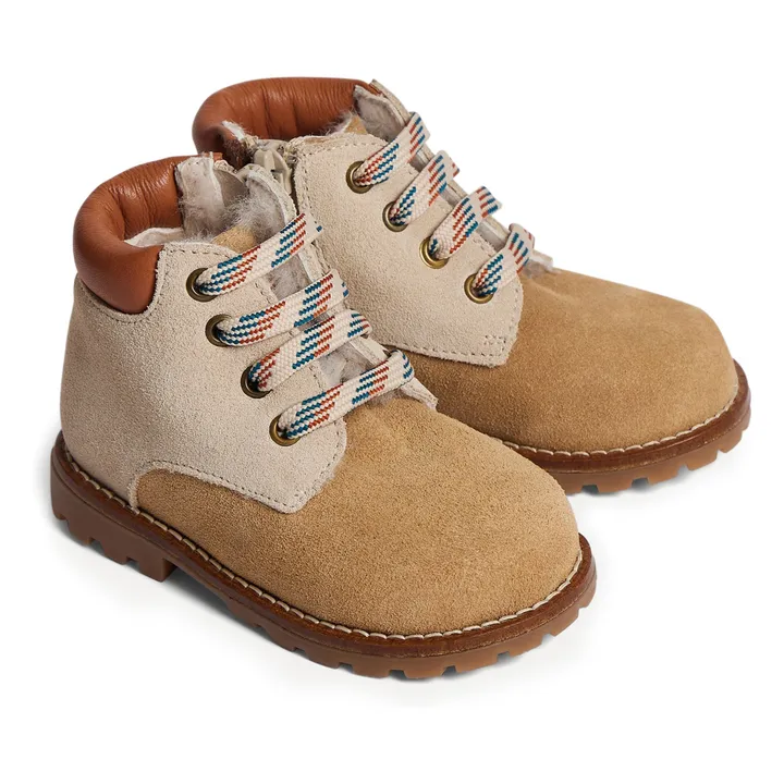 Diego first step leather shoes | Camel- Product image n°1