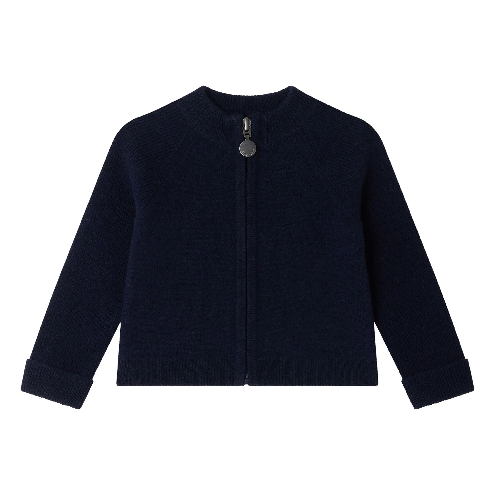 Bonpoint Navy Blue Thylio Red Wool Cardigan