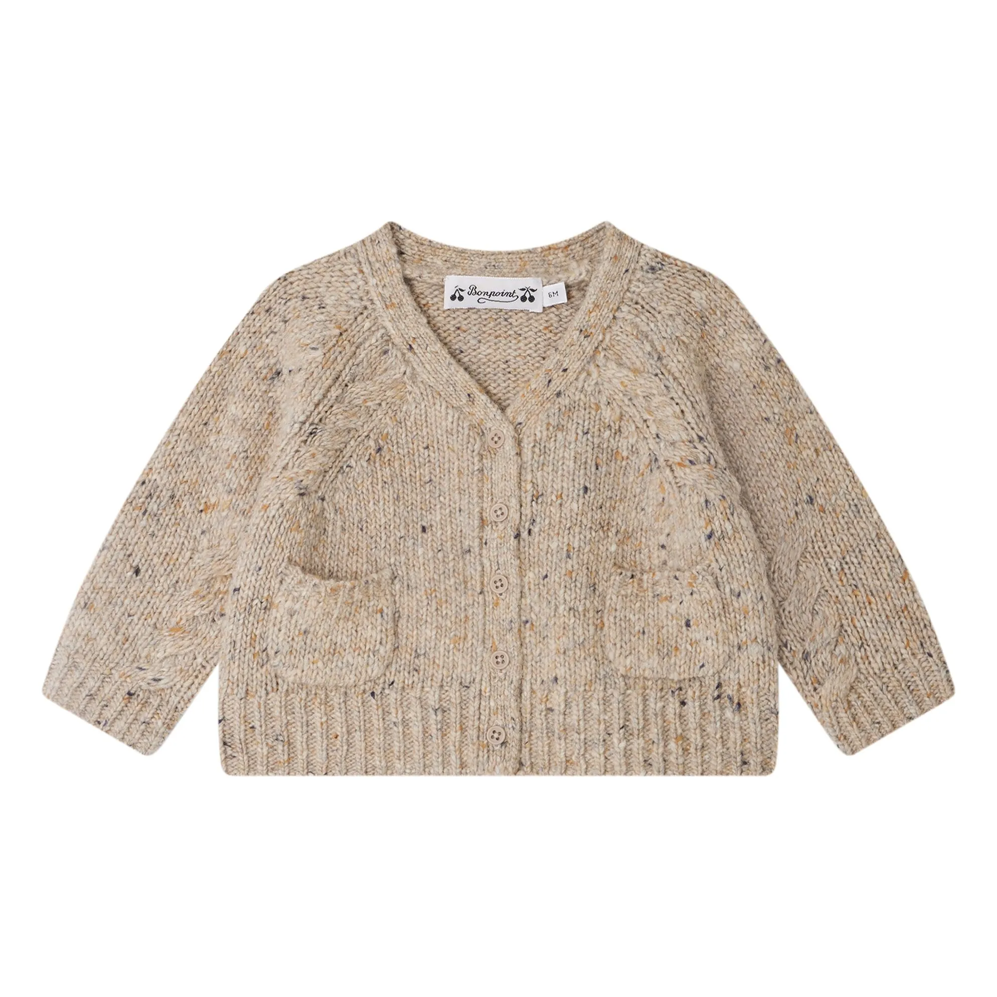 Bonpoint Beige Guy Wool Cardigan