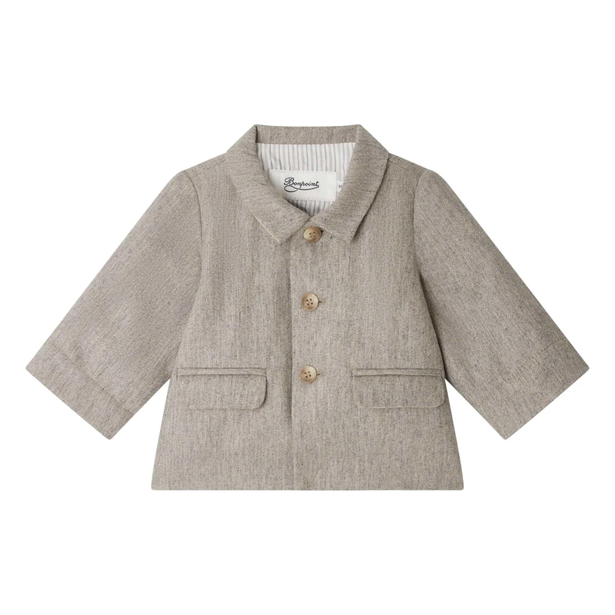 Bonpoint Heather Grey Doyle Flannel Jacket