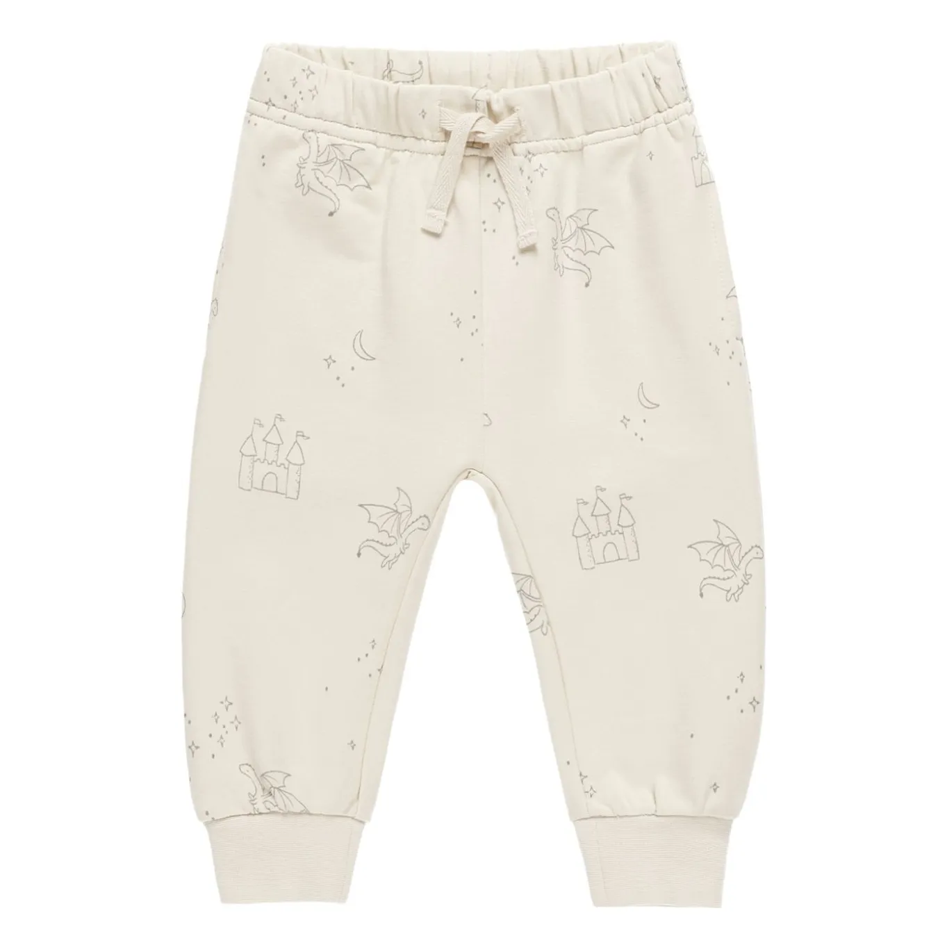 Quincy Mae Ecru Jogger Dragons