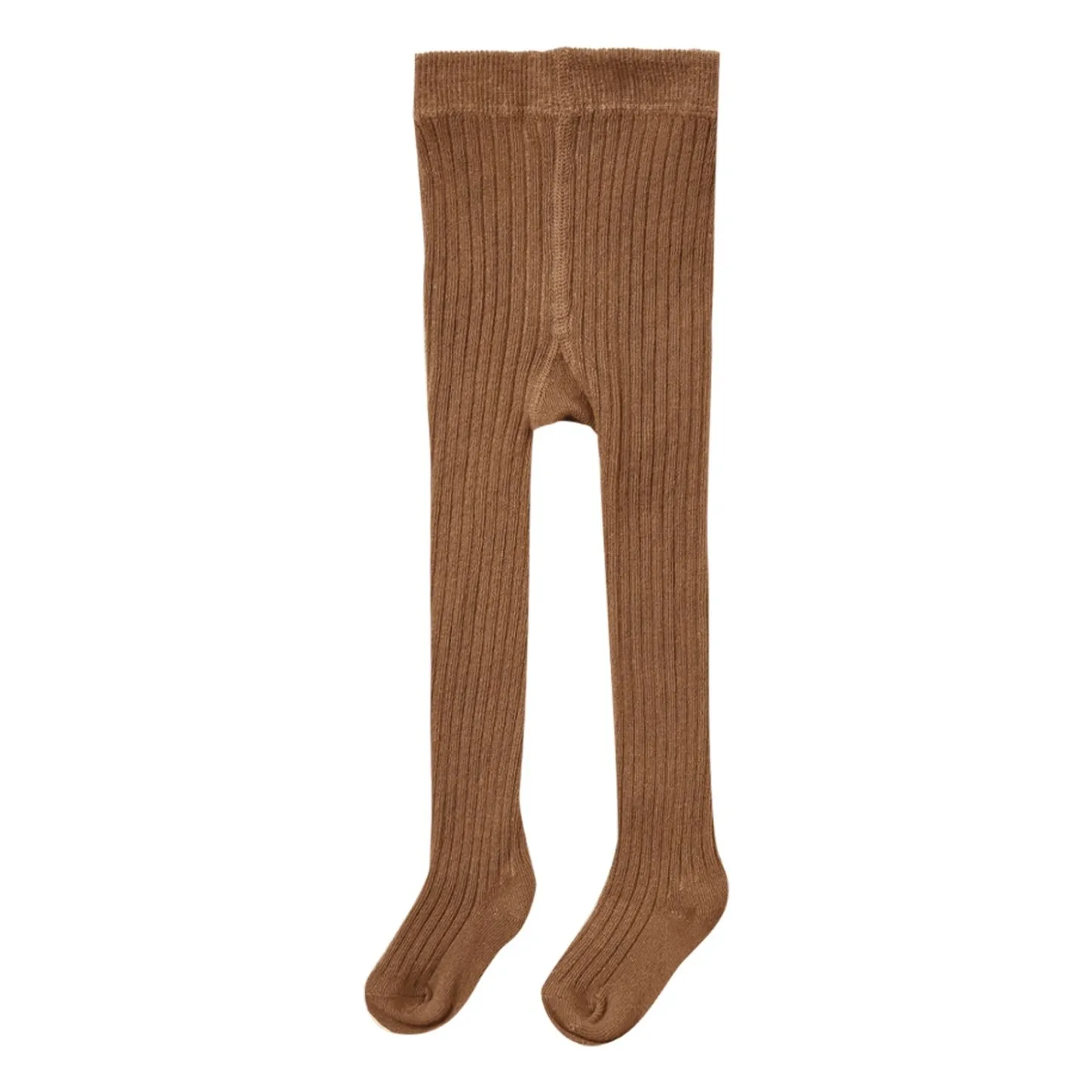 Quincy Mae Brown Ribbed Tights