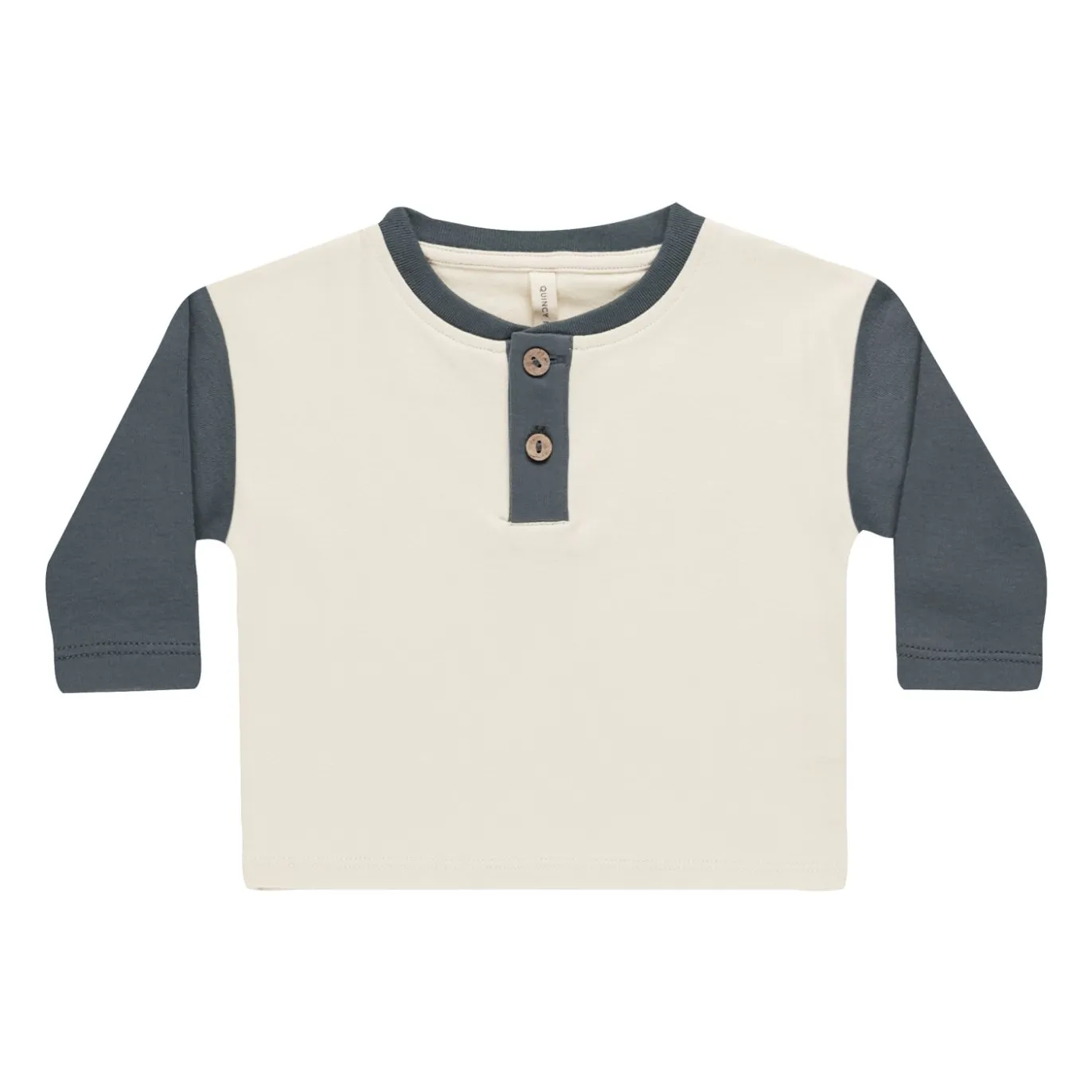 Quincy Mae Ecru Henley T-Shirt