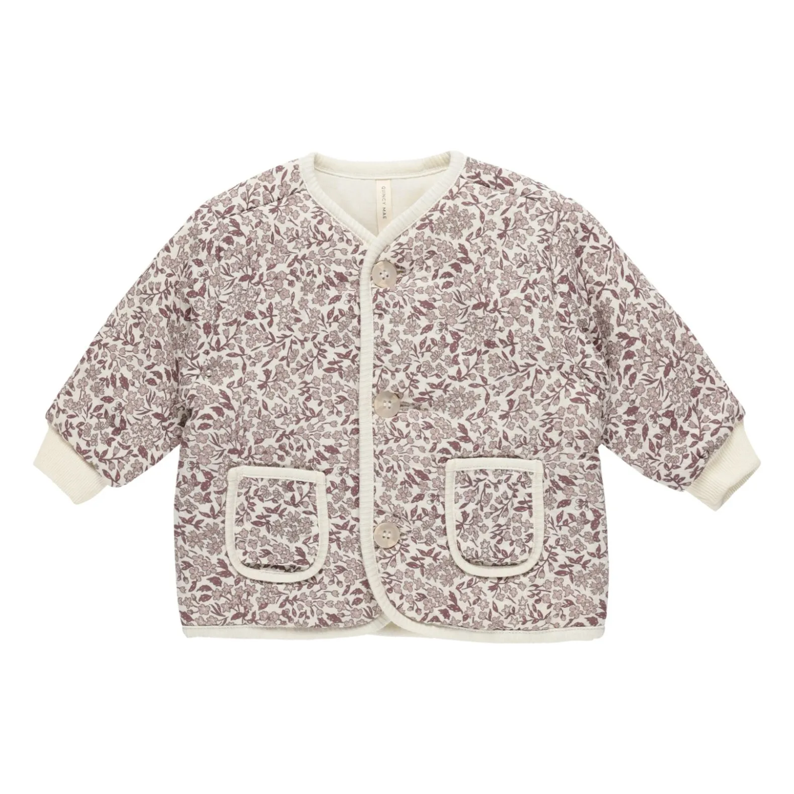 Quincy Mae Ecru Fleurie Quilted Jacket