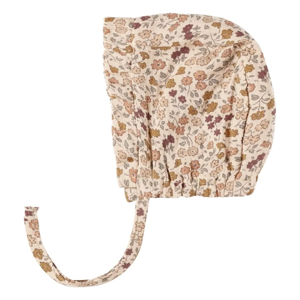 Quincy Mae Beige Pink Flower Crush Cotton Gauze