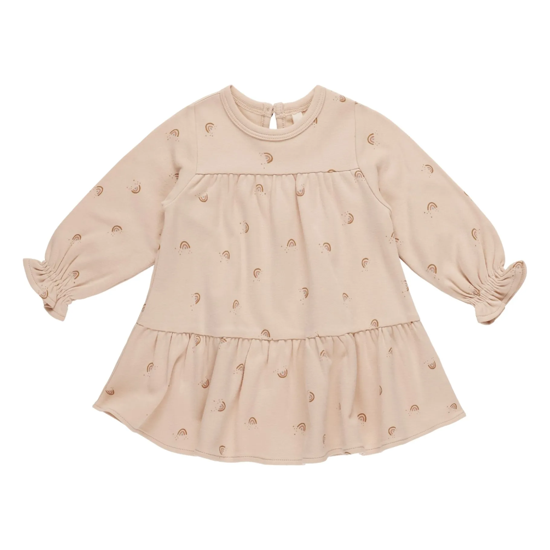 Quincy Mae Beige Pink Rainbow Dress