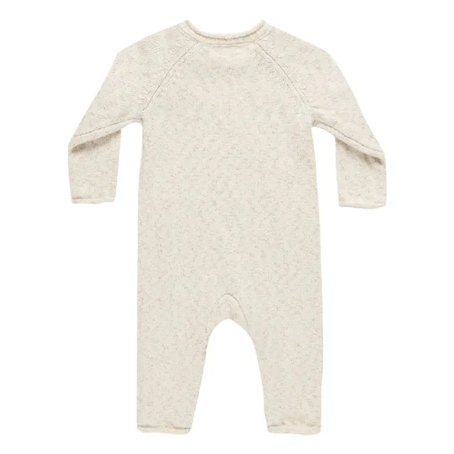 Buttoned Knit Jumpsuit | Ecru
