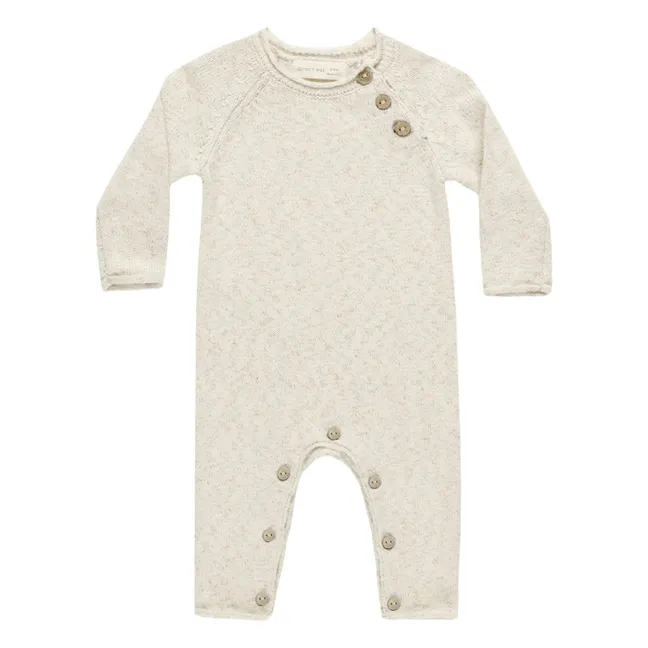 Buttoned Knit Jumpsuit | Ecru