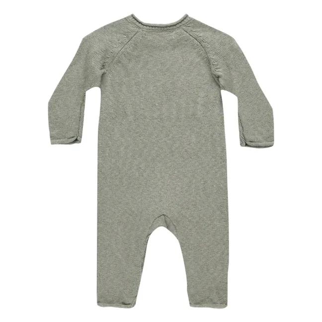 Buttoned Knit Jumpsuit | Green