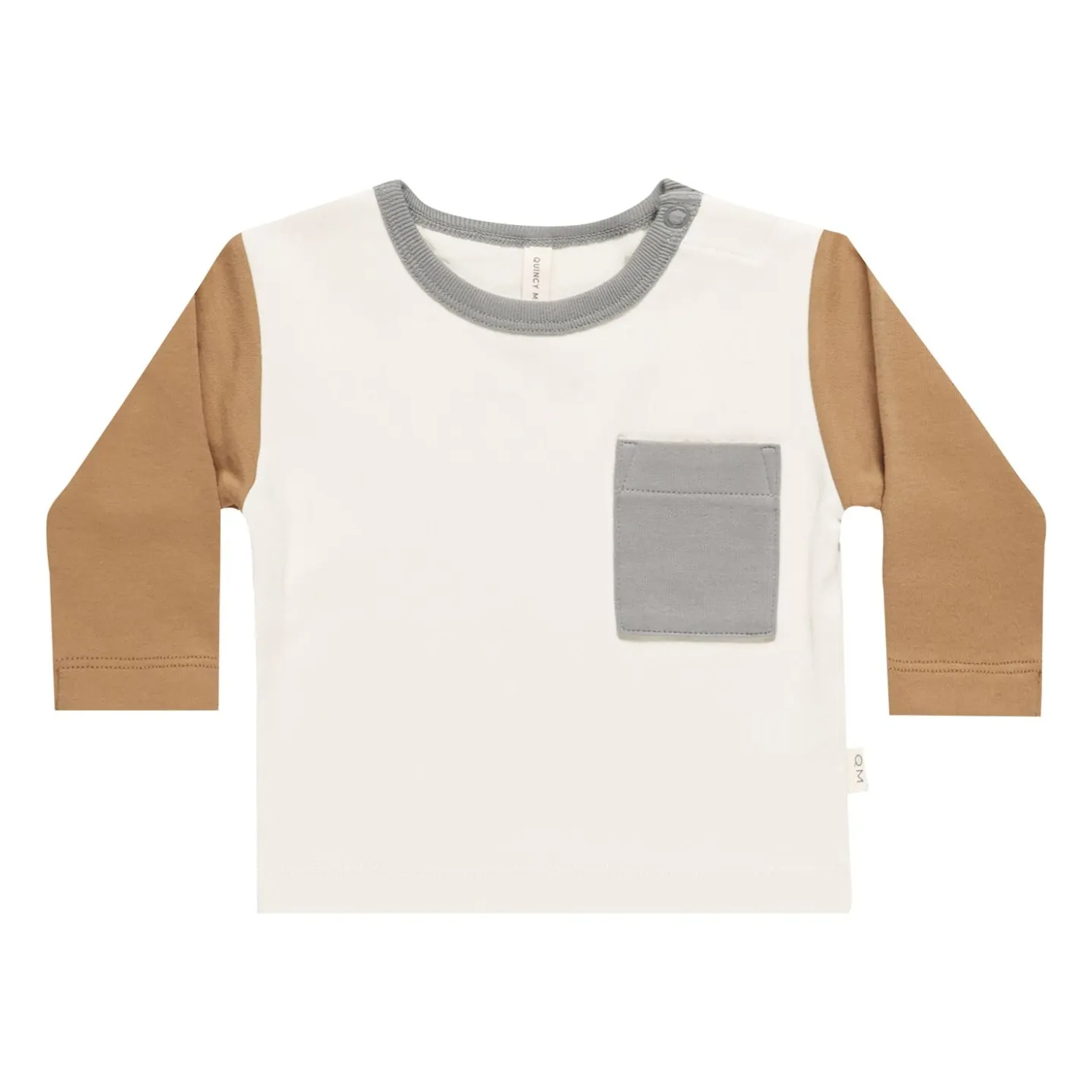 Quincy Mae Ivory Pocket T-Shirt