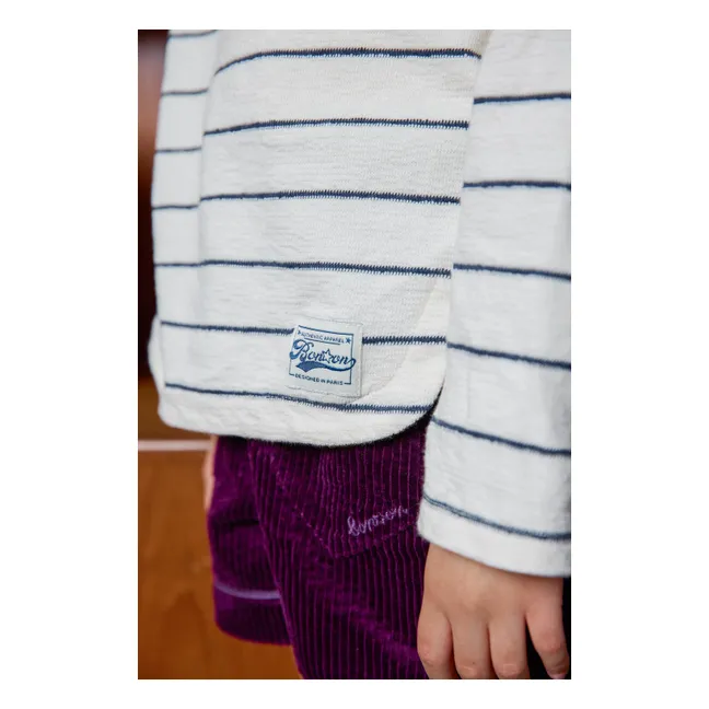 Striped Octopus T-shirt | Ecru
