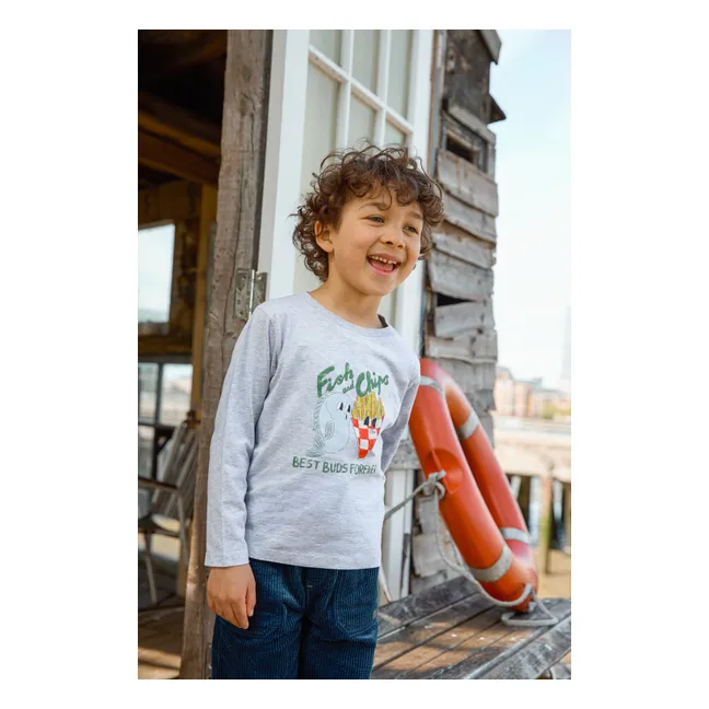 T-shirt Taxo Fish & Chips | Gris chiné