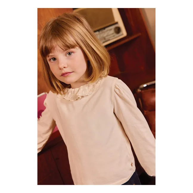 T-shirt Col Volants Piris | Rose