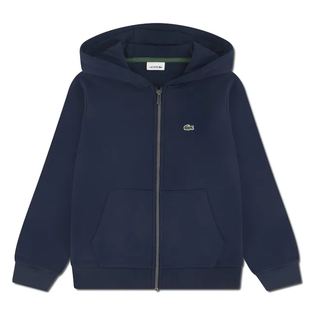 Sweat à Capuche Zippé Logo | Bleu marine