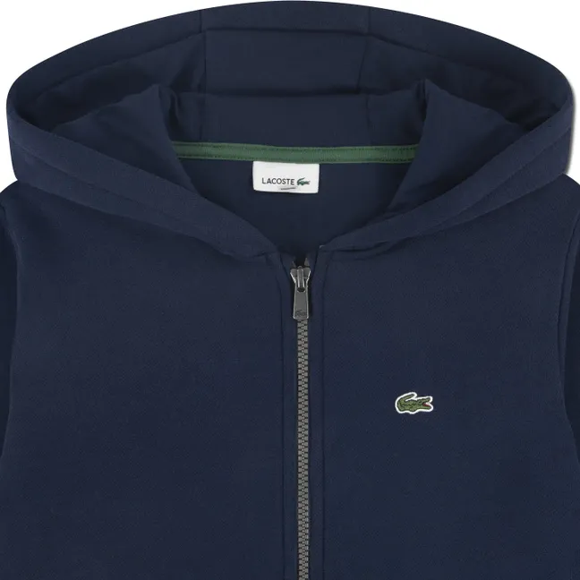Sweat à Capuche Zippé Logo | Bleu marine