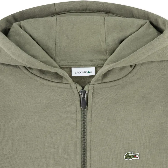 Sweat à Capuche Zippé Logo | Vert kaki