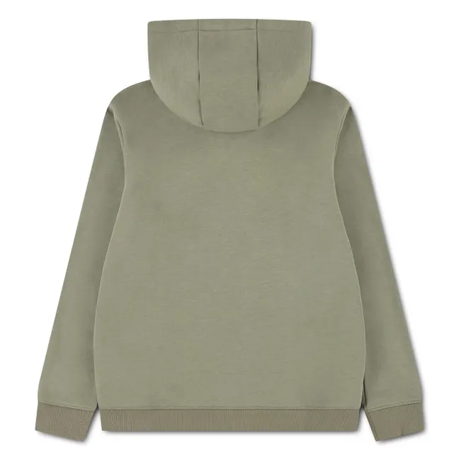 Sweat à Capuche Zippé Logo | Vert kaki