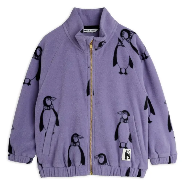Sweat Zippé Pingouins Fibres Recyclées | Violet