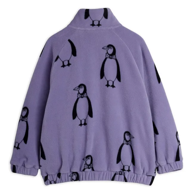Sweat Zippé Pingouins Fibres Recyclées | Violet