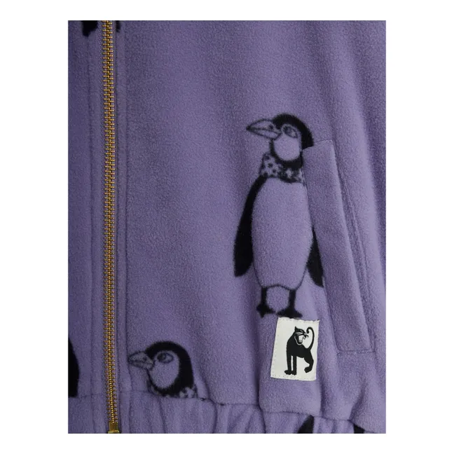 Sweat Zippé Pingouins Fibres Recyclées | Violet