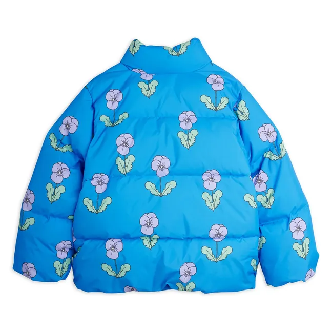 Doudoune Fleurs Fibres Recyclées | Bleu
