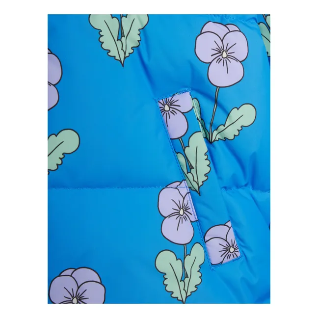 Doudoune Fleurs Fibres Recyclées | Bleu
