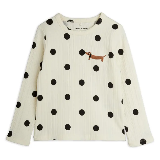 T-shirt Pois Coton Bio | Ecru