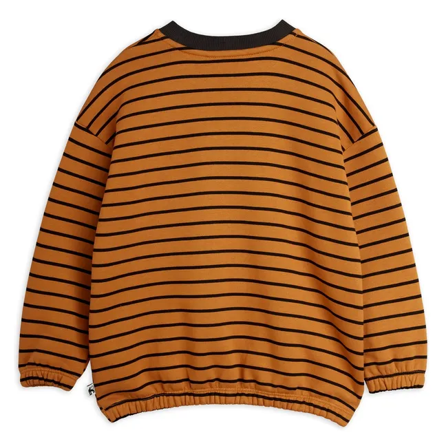 Sweat Rayé Coton Bio | Marron