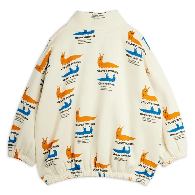Sweat Zippé Limaces Coton Bio | Ecru