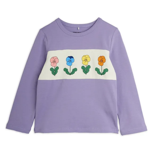 T-shirt Fleurs Coton Bio | Violet