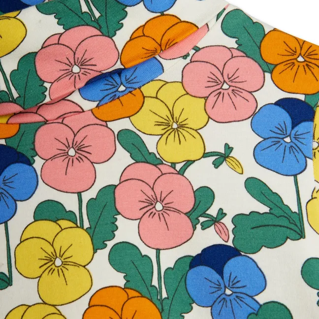Organic cotton floral turtleneck | Ecru