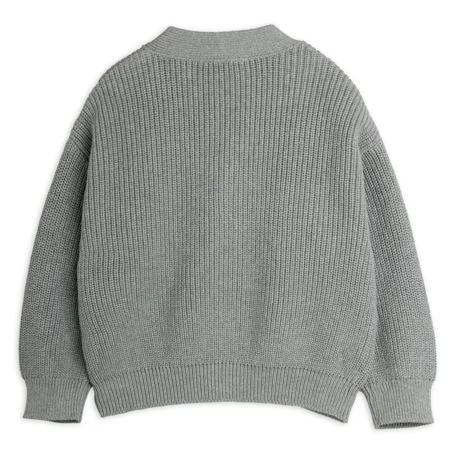 Cardigan Coton Bio | Gris chiné