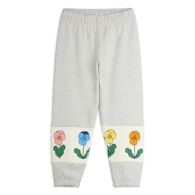 Jogger Fleurs Coton Bio | Gris chiné