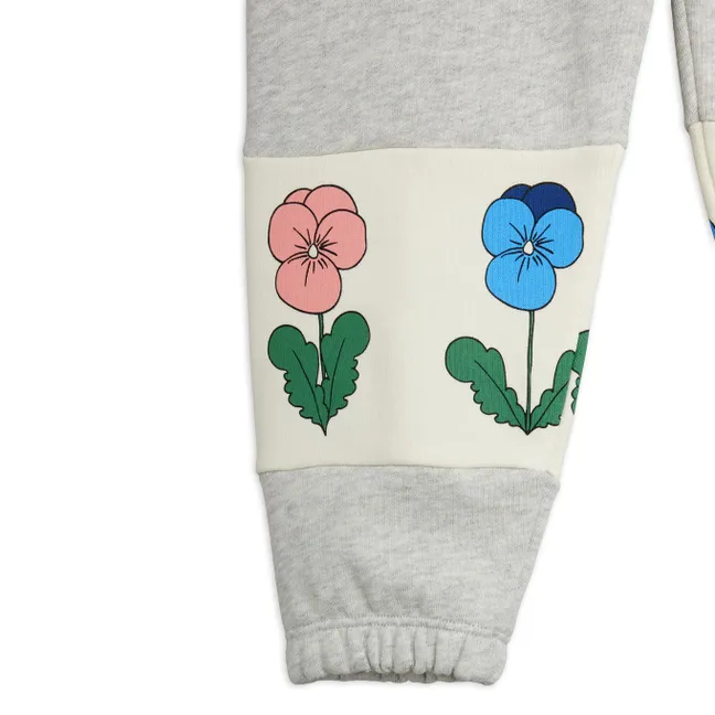 Jogger Fleurs Coton Bio | Gris chiné