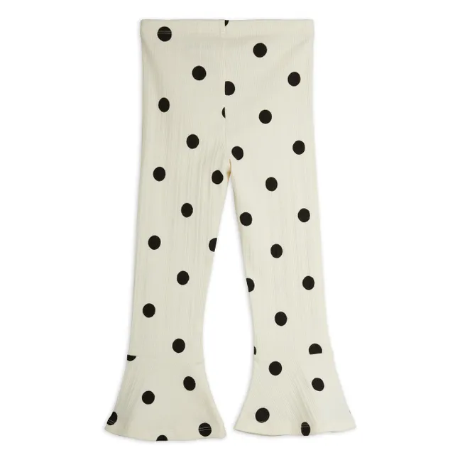Pantalon Flare Pois Coton Bio | Ecru