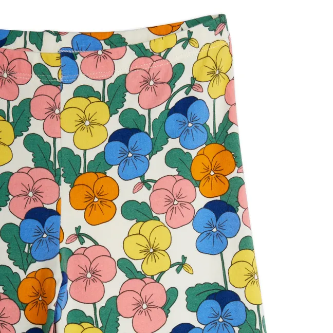 Pantalon Flare Fleuri Coton Bio | Ecru