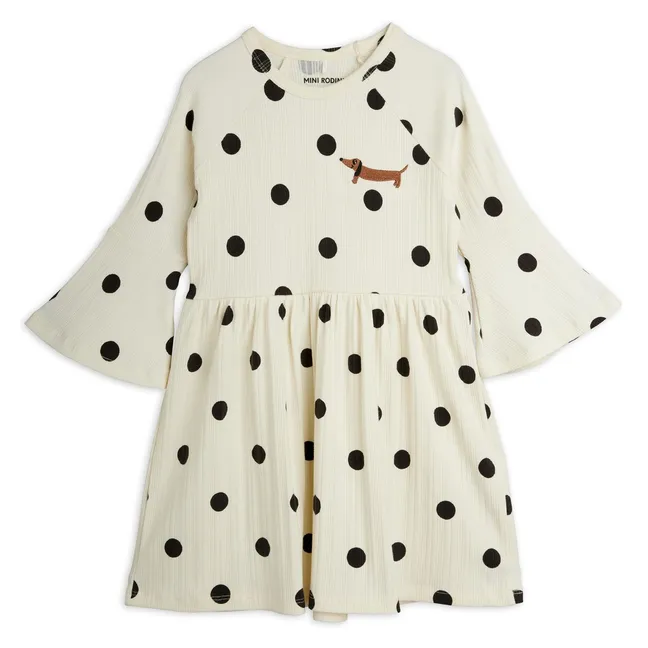 Robe Pois Coton Bio | Ecru