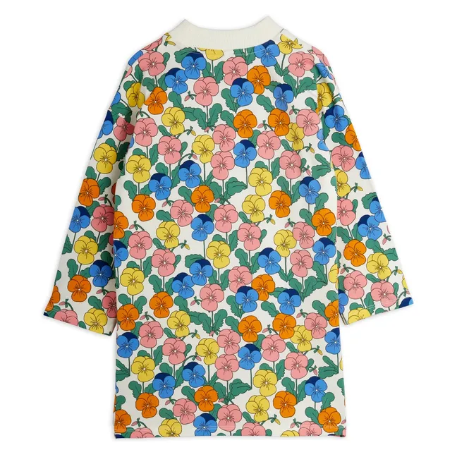 Robe Fleurie Coton Bio | Ecru
