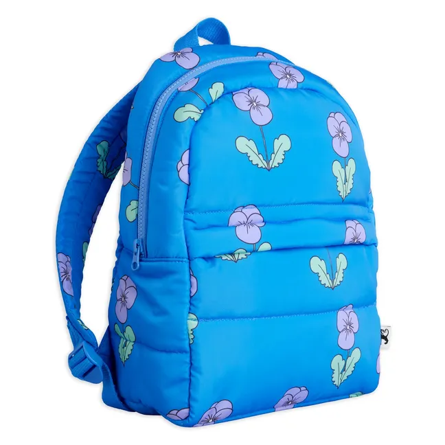 Sac à Dos Fleuri Fibres Recyclées | Bleu
