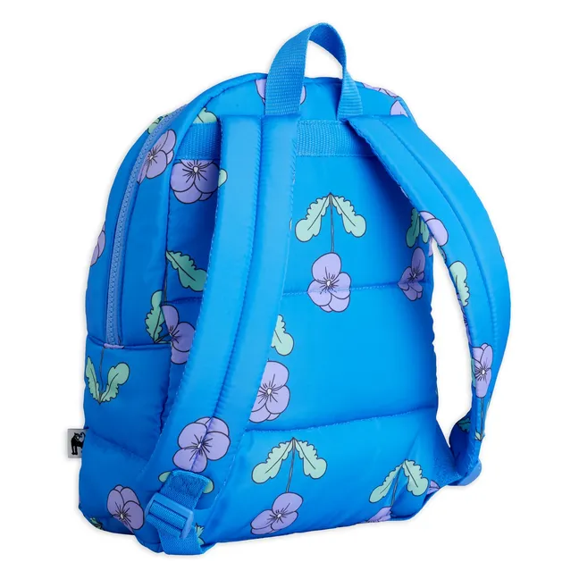 Sac à Dos Fleuri Fibres Recyclées | Bleu