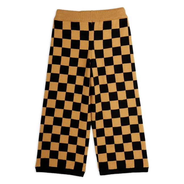 Pantalon Damier Maille Coton Bio | Marron
