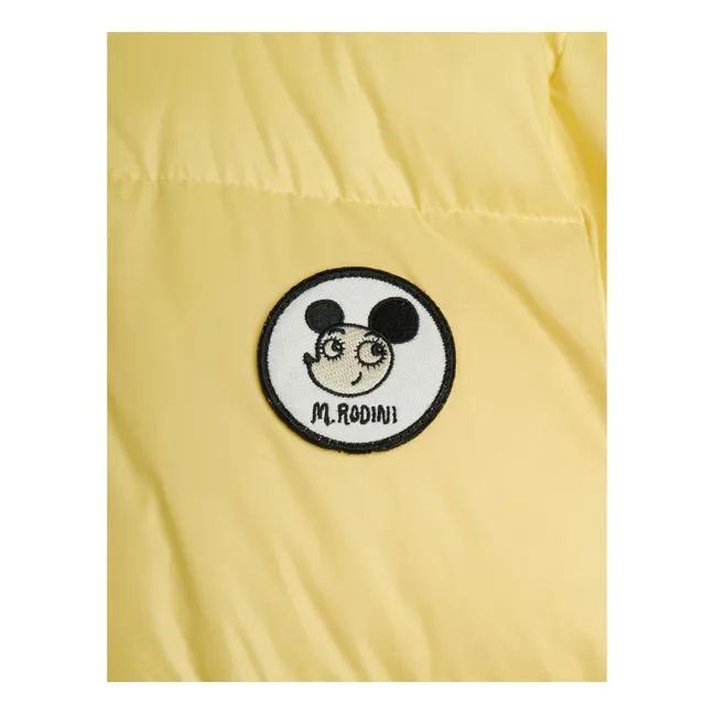 Doudoune Capuche Façon Fourrure Fibres Recyclées | Jaune