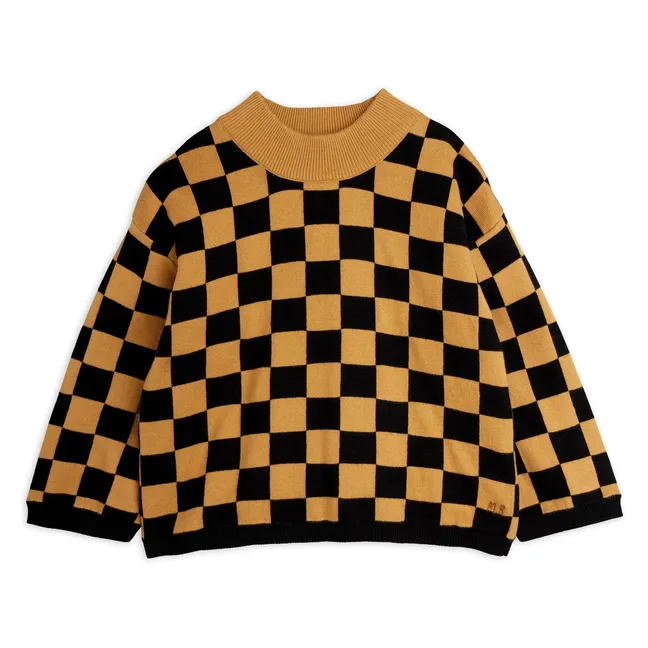 Sweat Damier Coton Bio | Marron
