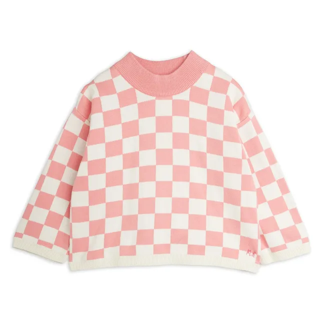 Sweat Damier Coton Bio | Rose