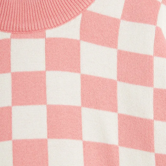 Sweat Damier Coton Bio | Rose