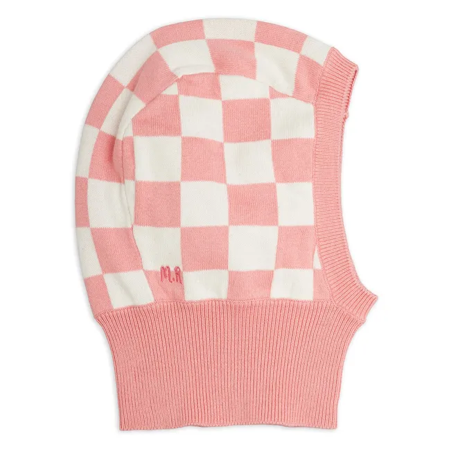 Damier organic cotton balaclava | Pink