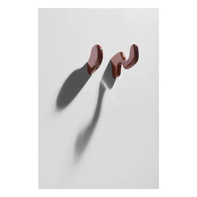 Klump ceramic coat hooks - Set of 6  | Brown
